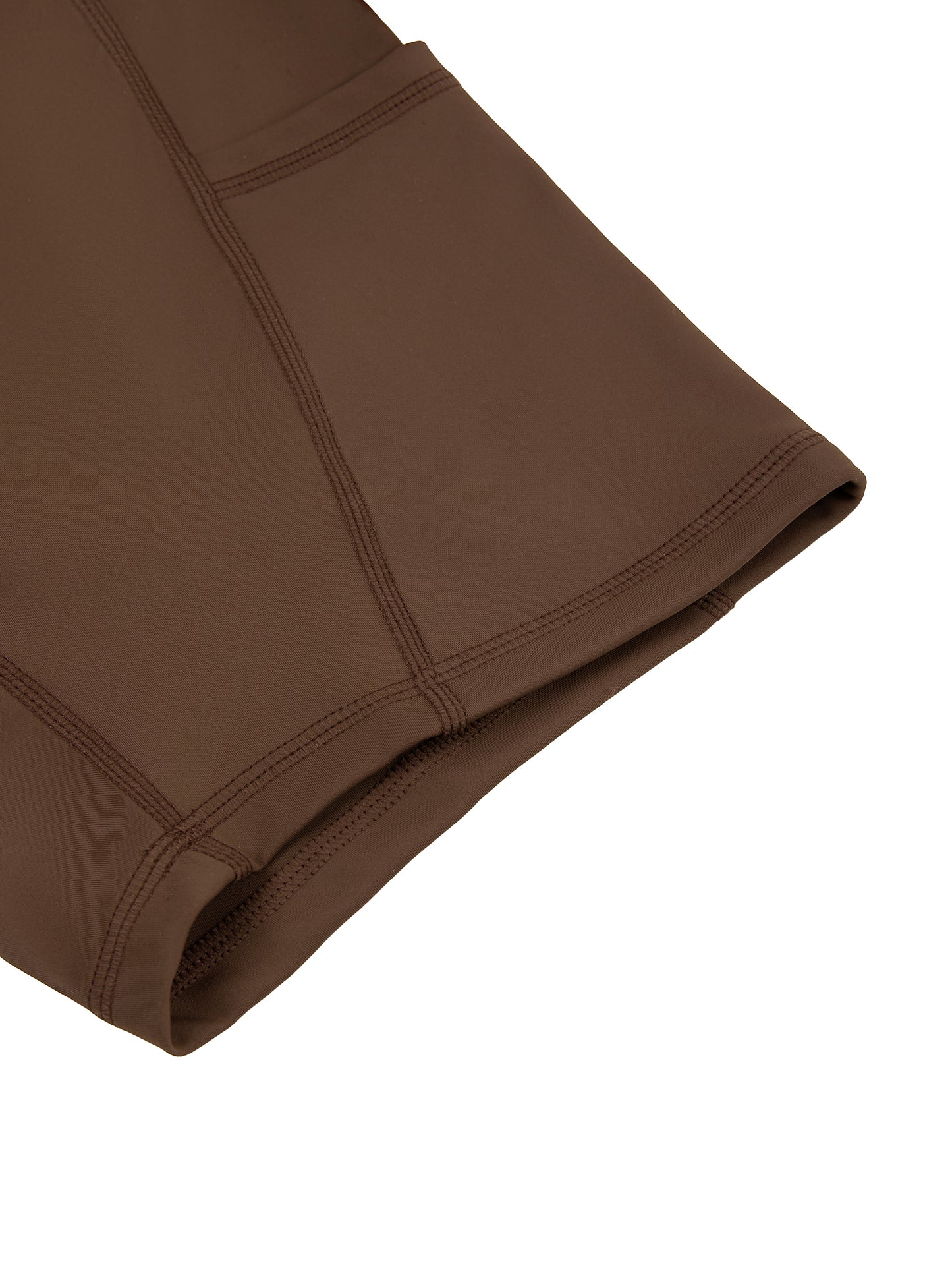 Brown Gym Tights Shorts - Script Print Rear