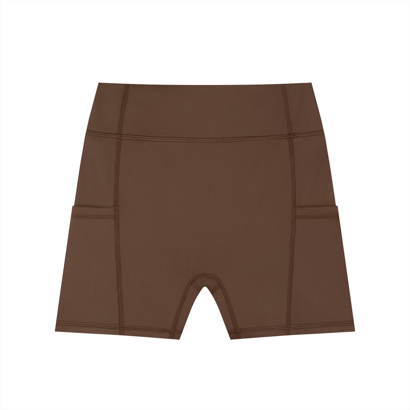 Brown Gym Tights Shorts - Script Print Rear