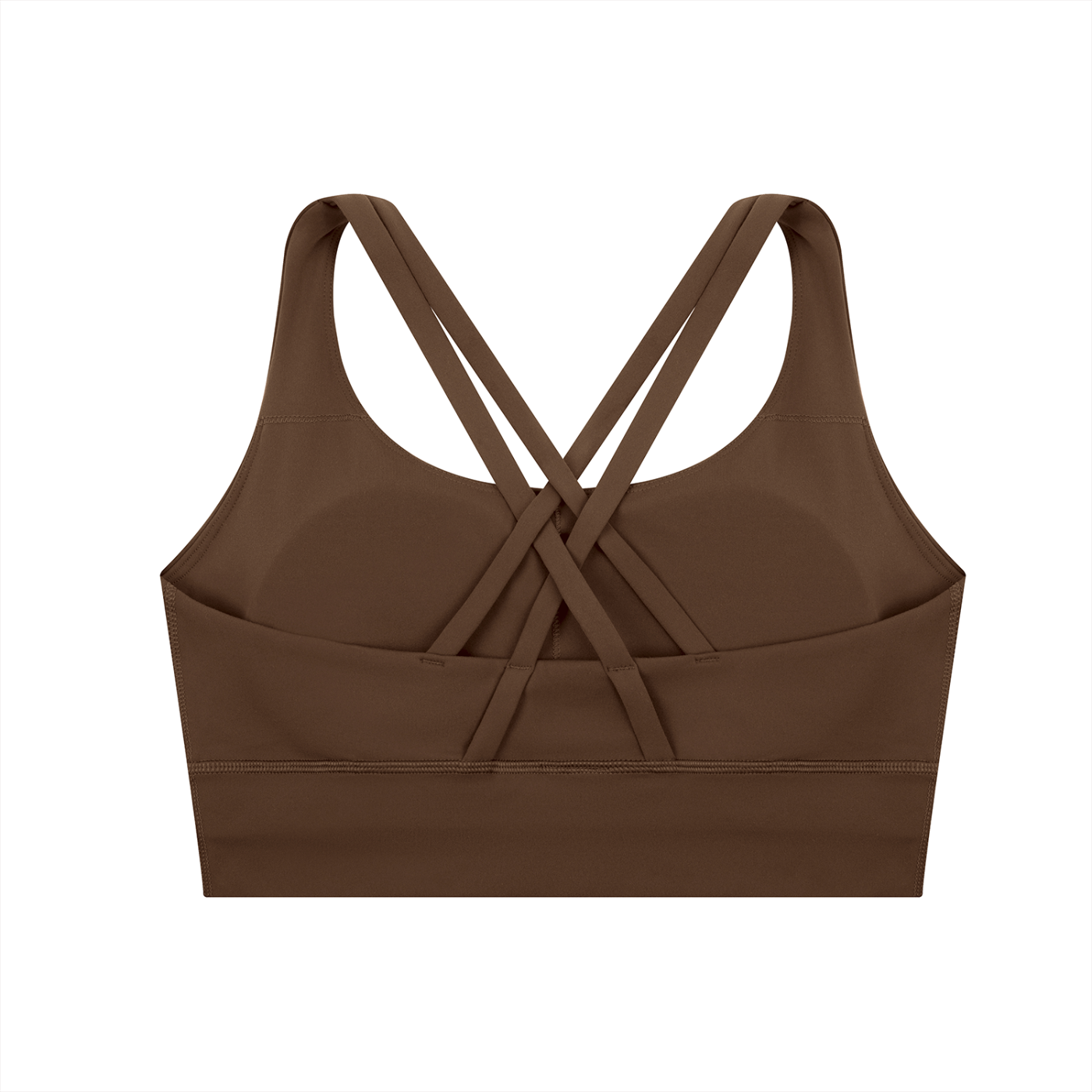 Brown Sports Bra - Script Print Front