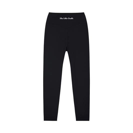 Black Gym Tights - Script Print Back