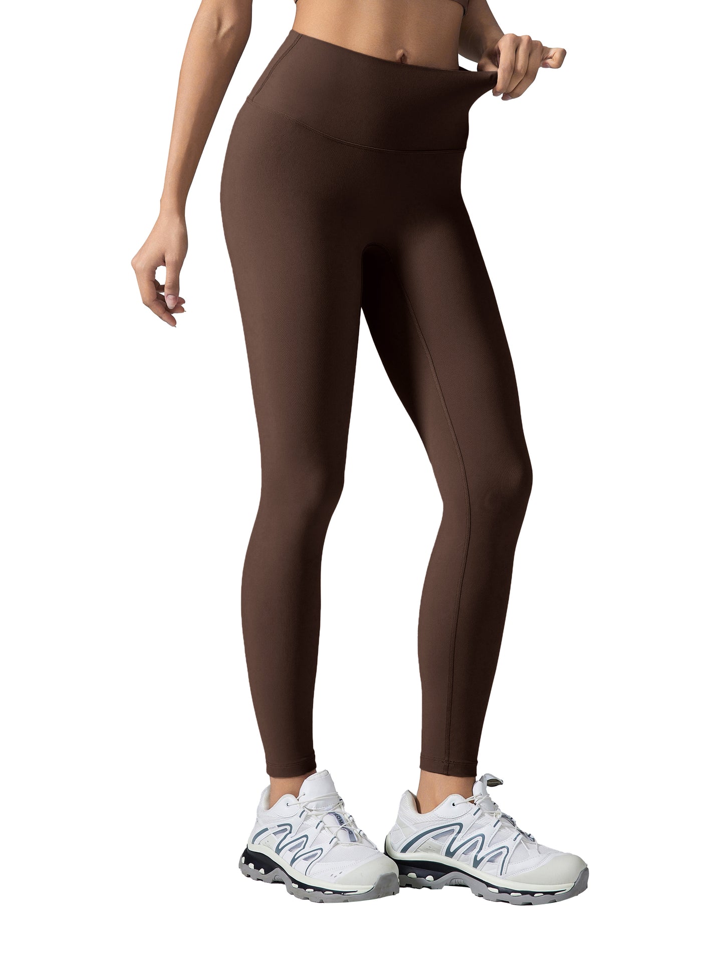 Brown Gym Tights - Script Print Back