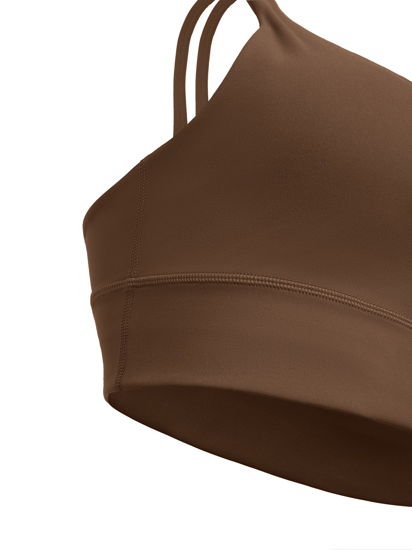 Brown Sports Bra - Script Print Front