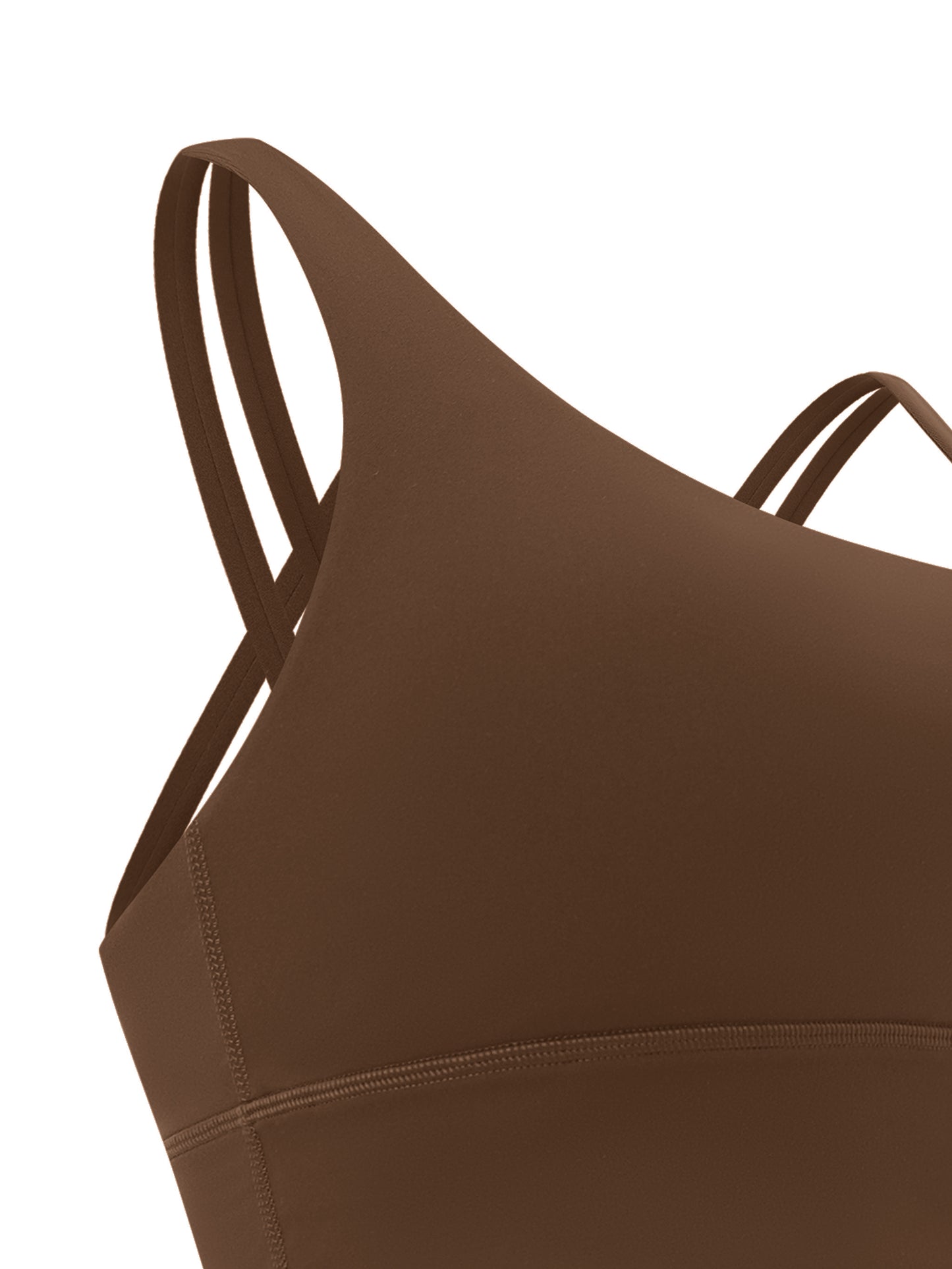Brown Sports Bra - Script Print Front