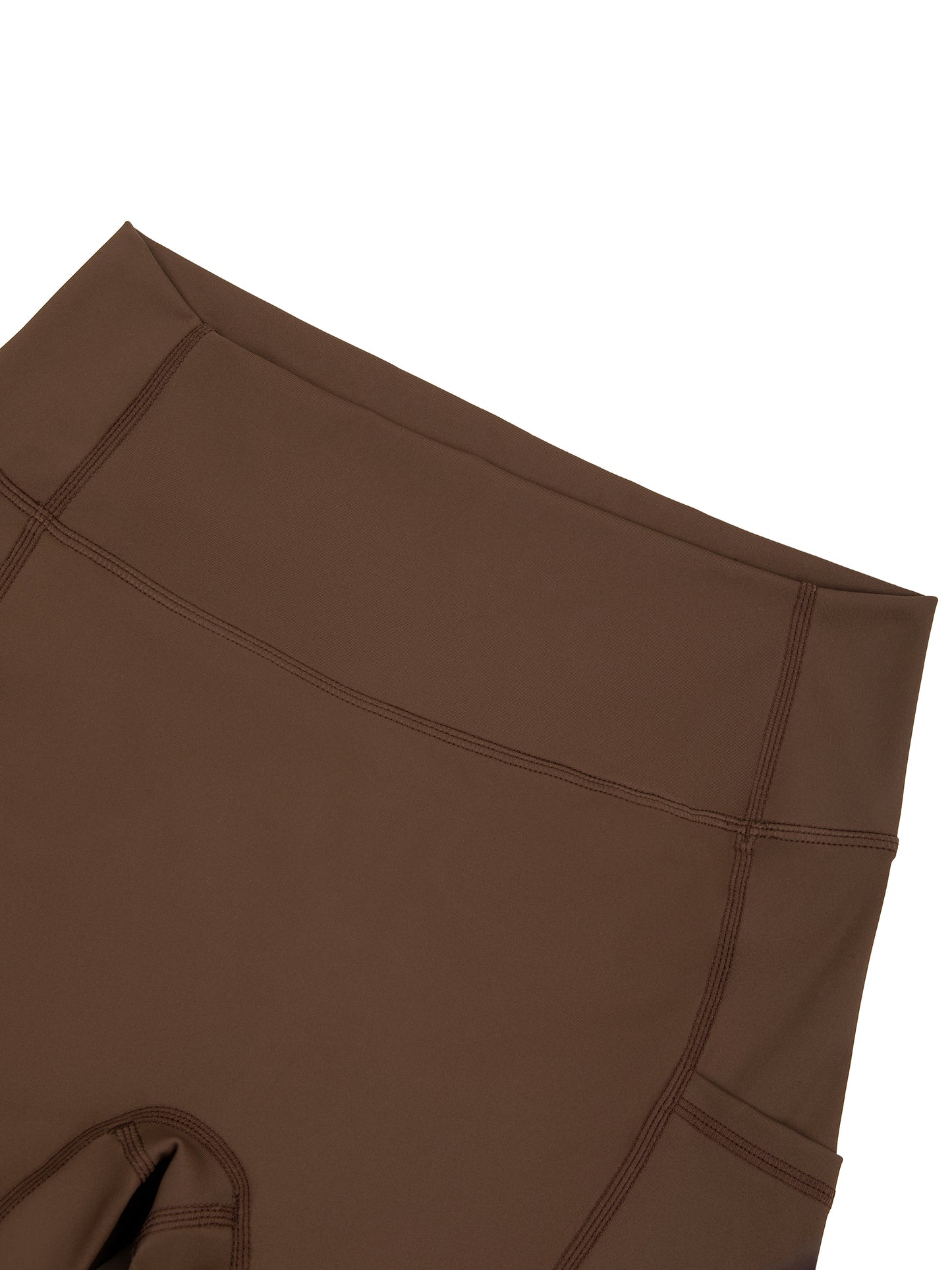 Brown Gym Tights Shorts - Script Print Rear